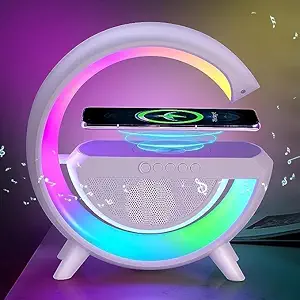 RGB Night mood LED Lamp Bluetooth Speaker with Wireless Charger